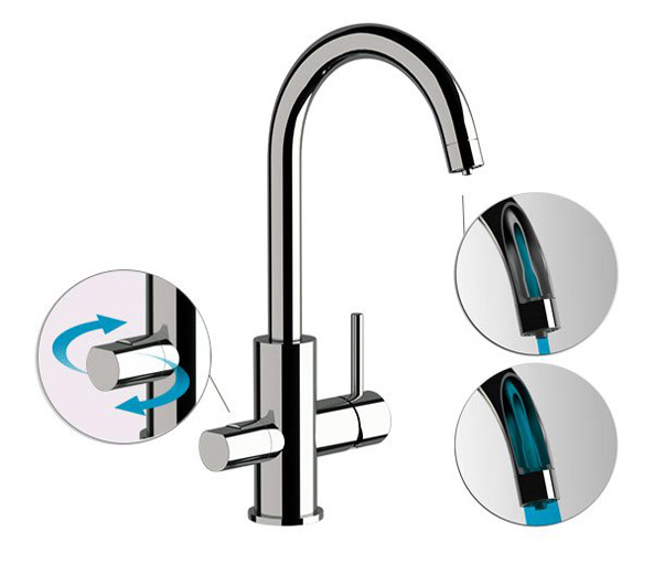 Cмеситель для кухни Remer X Style N792DWBO (белый матовый), с подключением к фильтру
