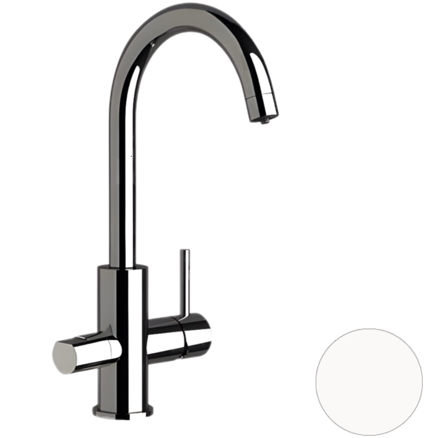 Cмеситель для кухни Remer X Style N792DWBO (белый матовый), с подключением к фильтру