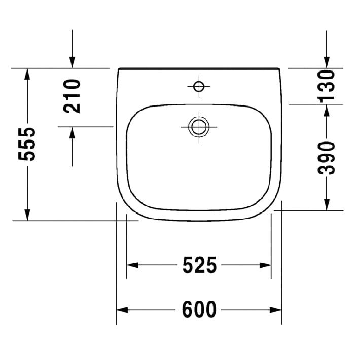 Раковина медицинская подвесная Duravit D-Code 23136000702 60x55