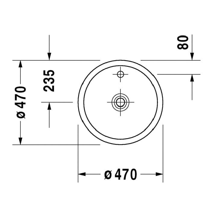 Раковина накладная Duravit Starck 1 0386470070 47 см