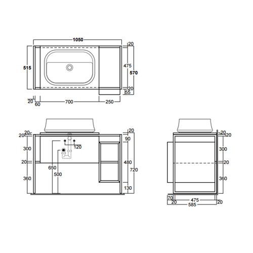 Структура металлическая Simas Frame FM1темный дуб 105x57