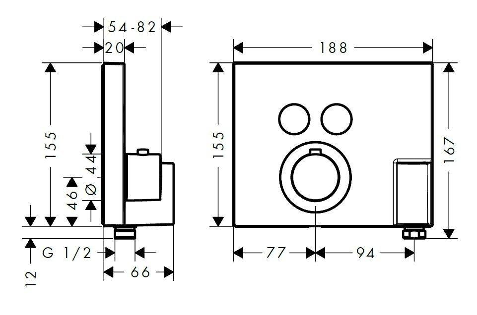 Термостат для душа Axor ShowerSelect 36712000