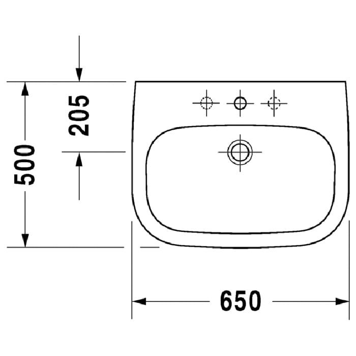 Раковина подвесная Duravit D-Code 23106500302 65x50