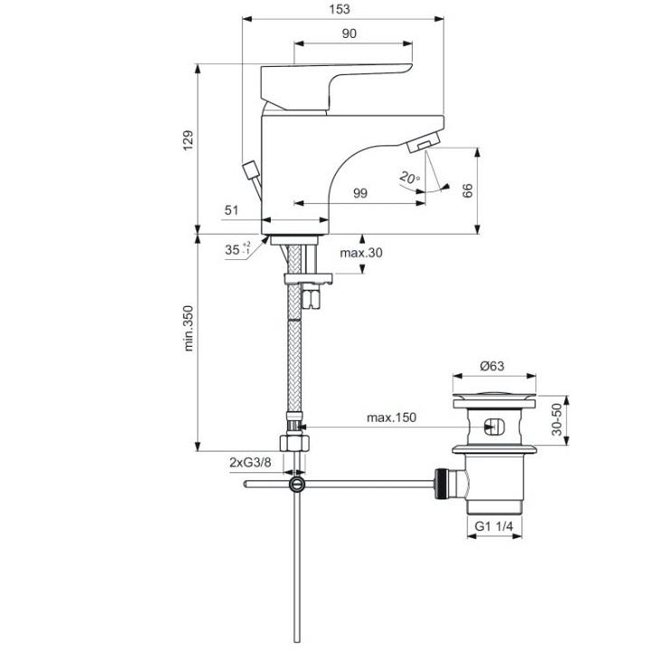 Смеситель для раковины Ideal Standard Ceraplan III B0700AA