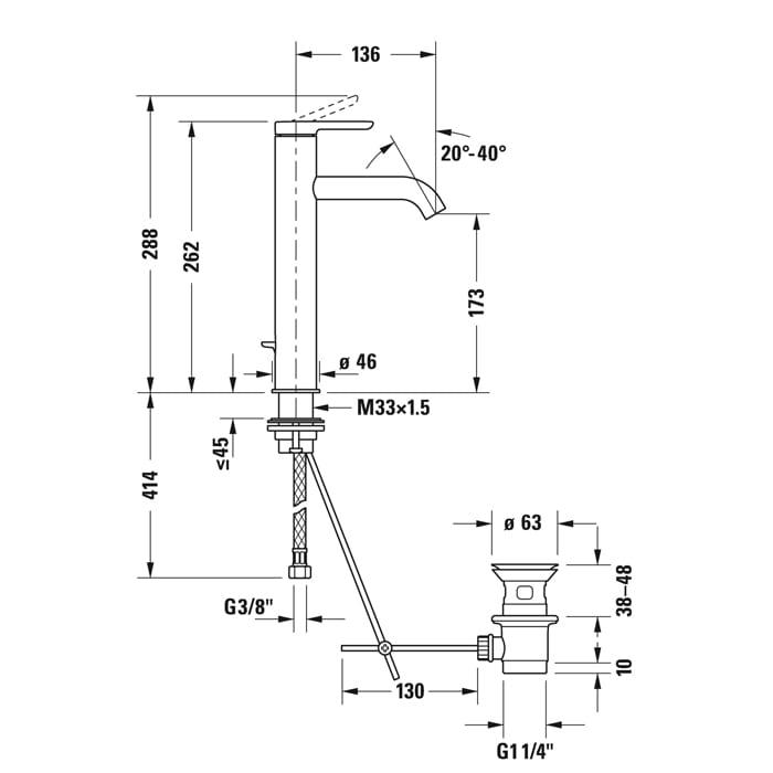 Смеситель для раковины Duravit С.1 C11030001010