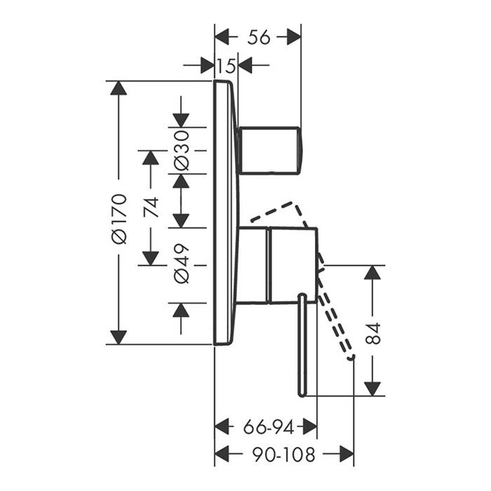 Смеситель для ванны Axor Uno 38428000