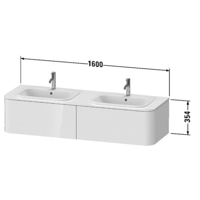 Тумба подвесная Duravit Happy D.2 Plus HP4956B2222 160x55