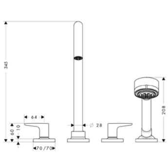 Смеситель для ванны Axor Citterio M 34454000
