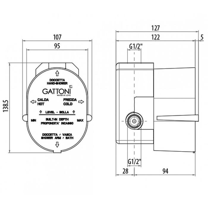 Универсальная монтажная коробка Gattoni Gbox SC0550000cr