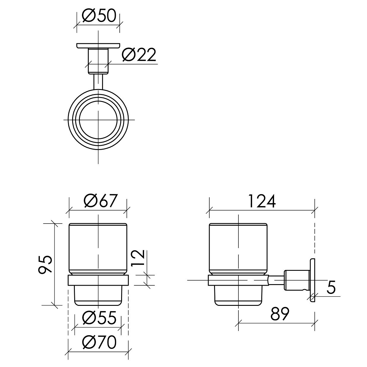 Держатель для зубных щеток Sancos Base / База SC9030CH (хром)
