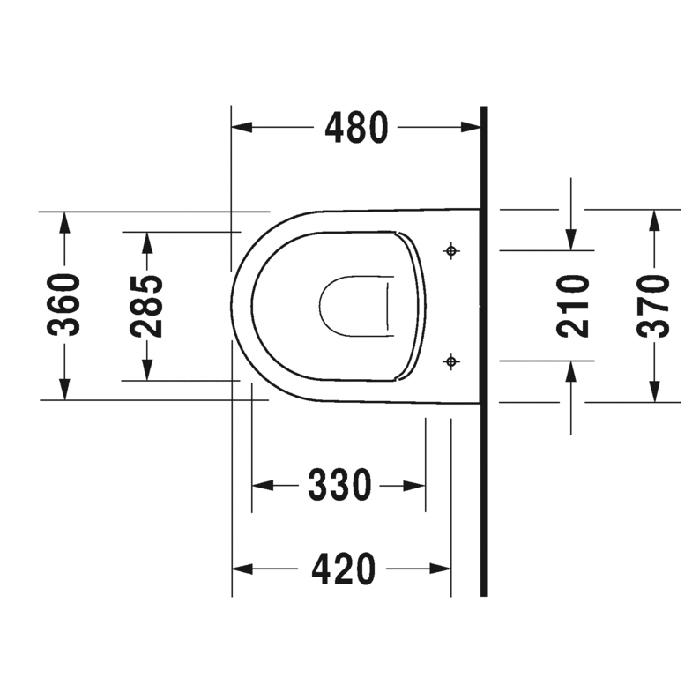 Унитаз подвесной Duravit ME by Starck 2530092000 48x37