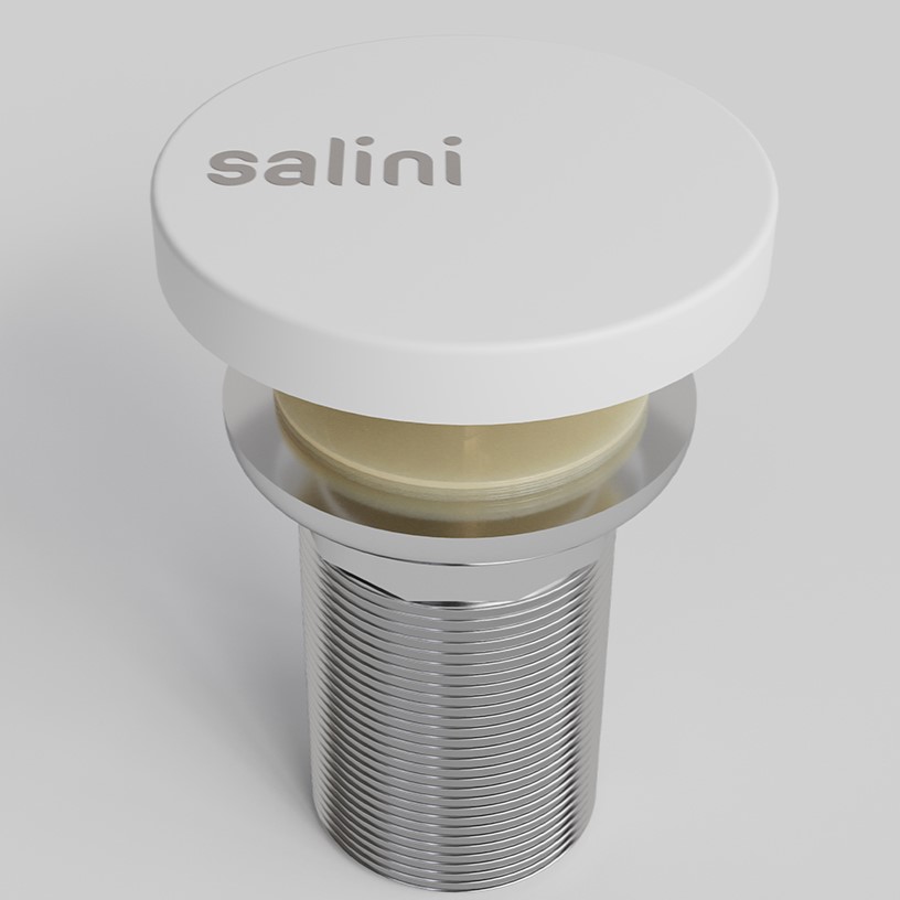 Донный клапан для раковины Salini S-Sense D 502 162201G (белый глянцевый), Click-Clack
