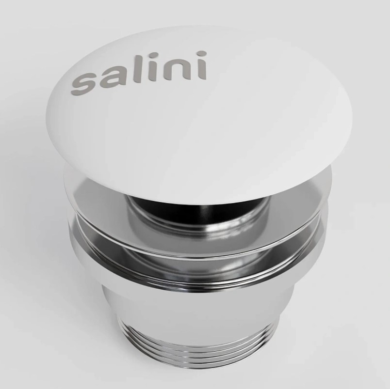 Донный клапан для раковины Salini S-Sense D 505 164201M (белый матовый), click-clack