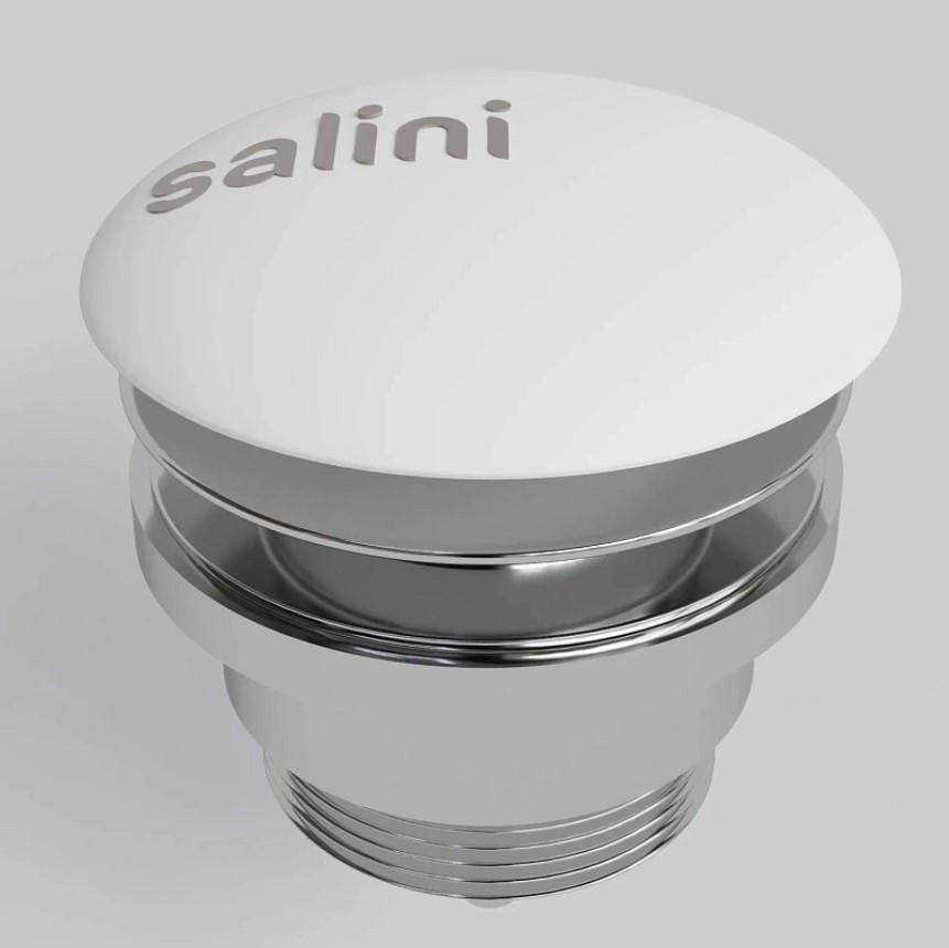 Донный клапан для раковины Salini S-Sense D 601 166201G (белый глянцевый), фиксированный