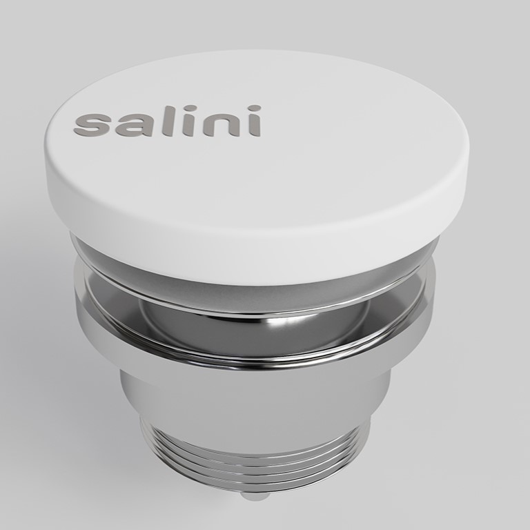 Донный клапан для раковины Salini S-Sense D 602 167201G (белый глянцевый), фиксированный