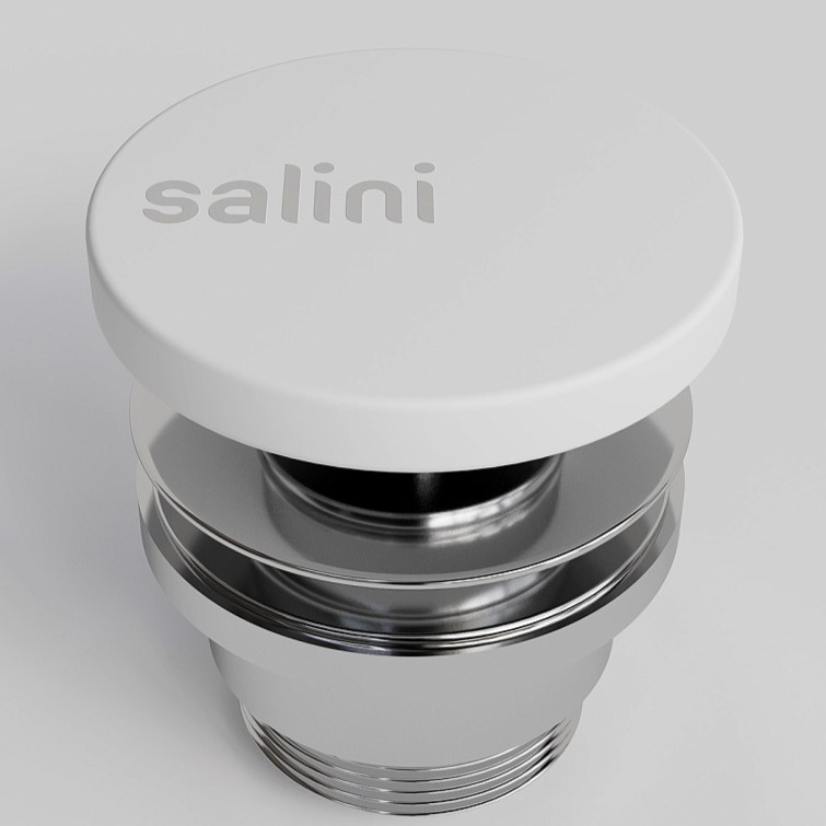 Донный клапан для раковины Salini S-Stone D 506 162305M (белый матовый), click-clack