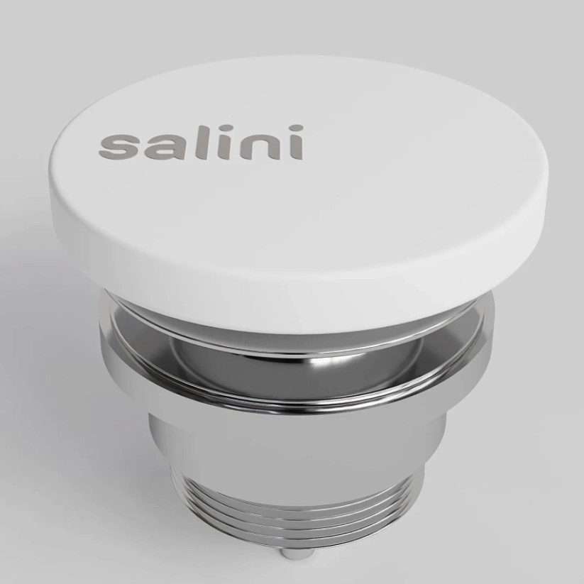 Донный клапан для раковины Salini S-Stone D 604 1166302M (белый матовый), фиксированный