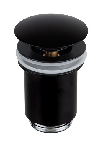 Донный клапан Remer Matt Black 905CC114NO (черный матовый), с переливом