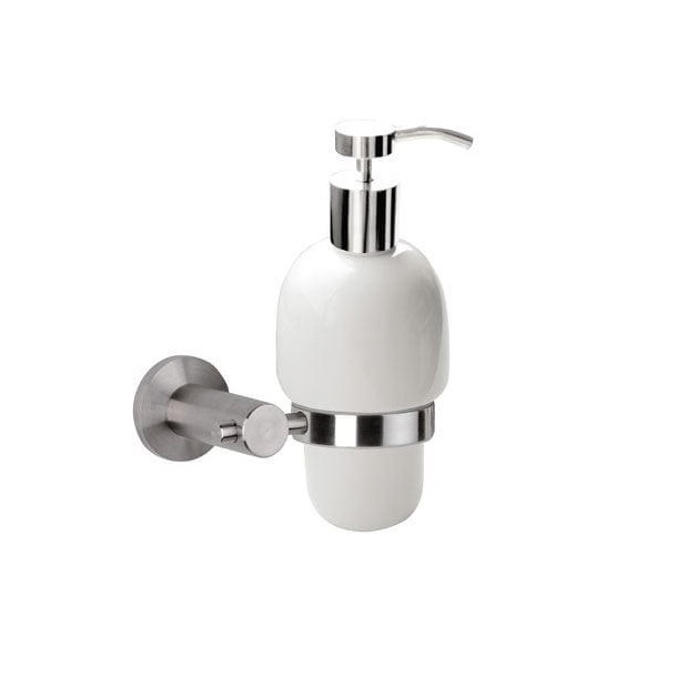Дозатор для жидкого мыла Remer Minimal Inox Mi13INOXCR (хром, белый), настенный