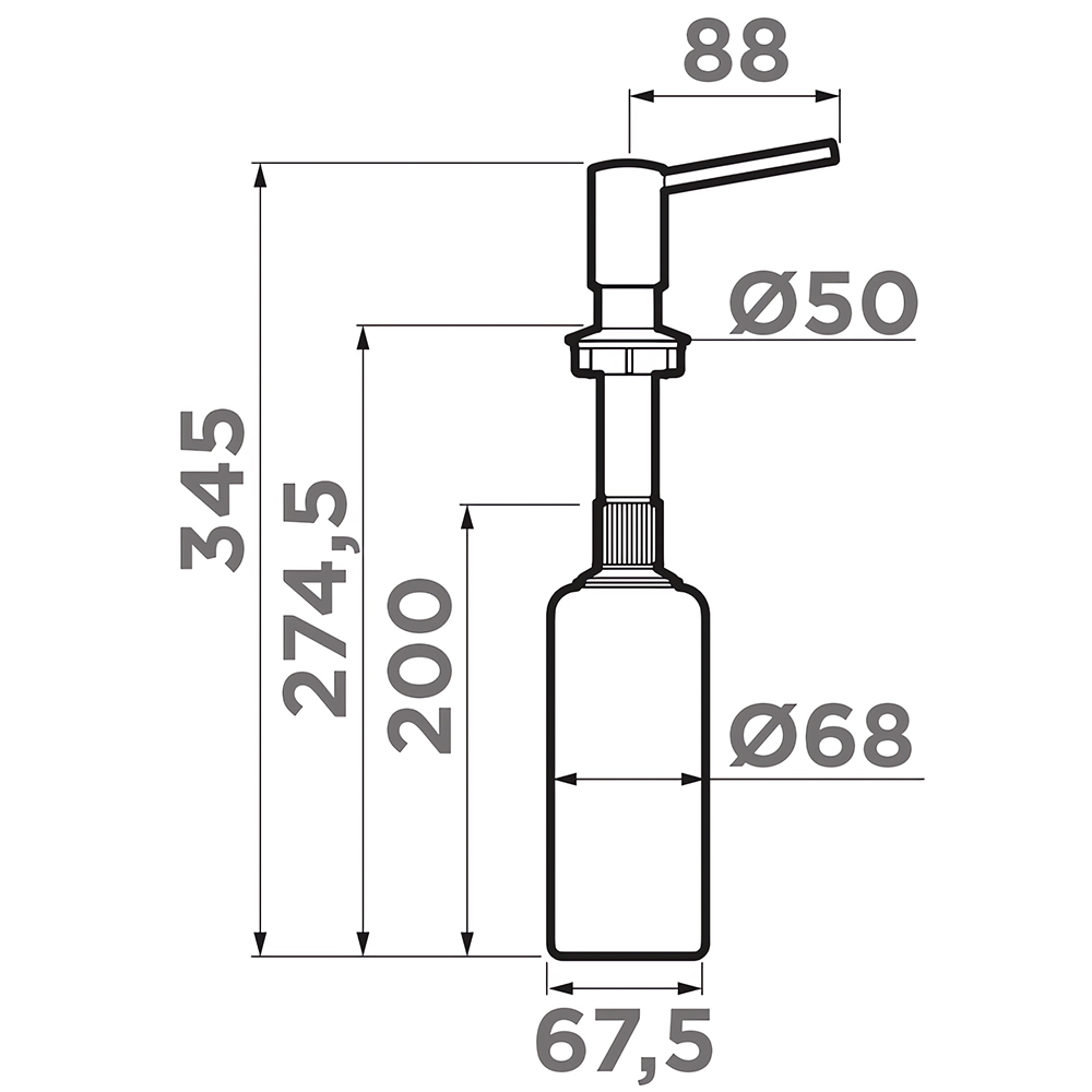 Дозатор Omoikiri ОМ-02-GR 4995036 (leningrad grey)