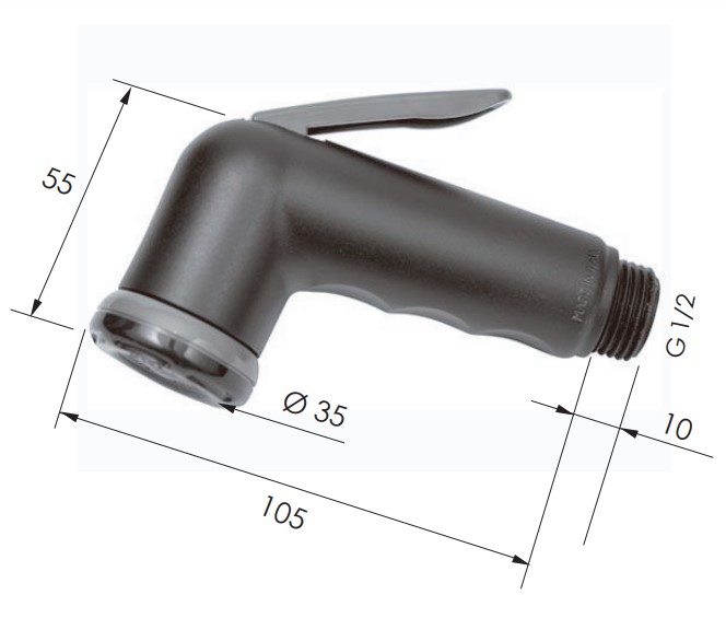 Душ-пистолет Remer Shut-Off 332ORNE (черный)