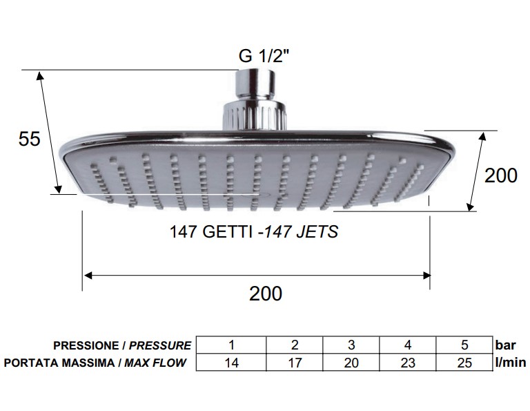 Душевая головка Remer 354QIX (хром)
