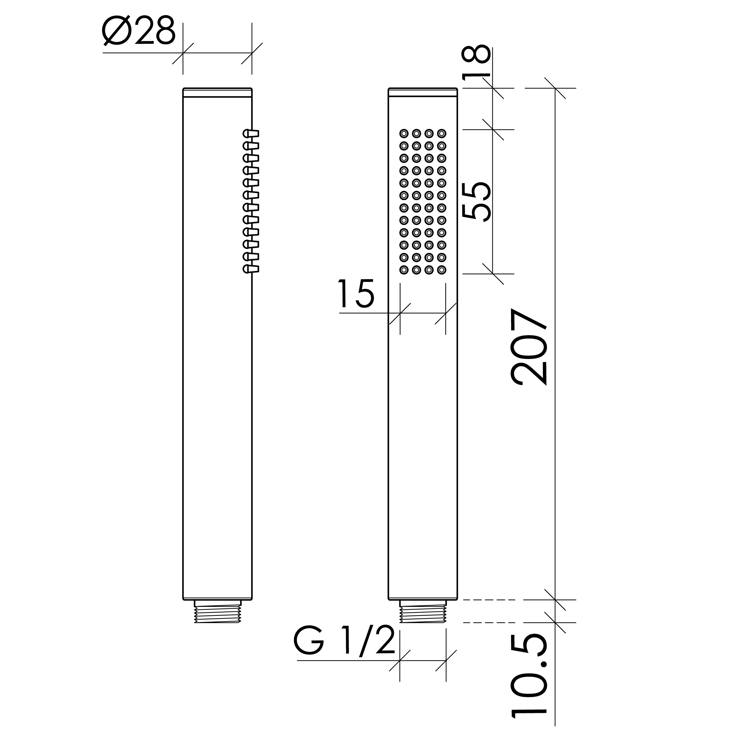 Душевая лейка Sancos Ветвь (Stick) SC9036GG 20.7 см (вороненая сталь)