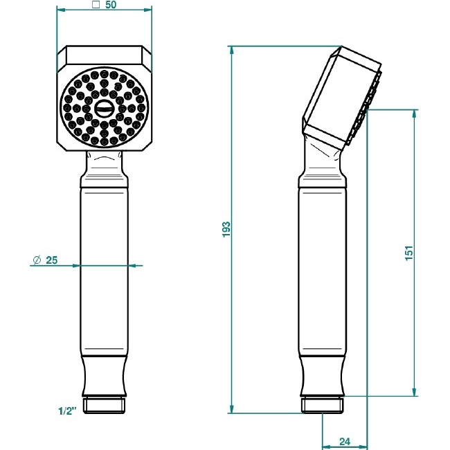 Душевая лейка THG Metropolis cristal clair A2A-A02-66 (хром)