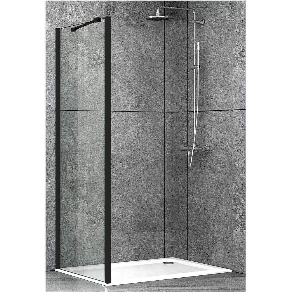 Душевая перегородка Abber Schwarzer Diamant AG100BS 100х190 (черный матовый)