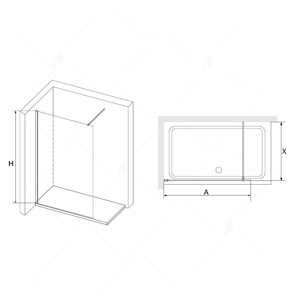 Душевая перегородка RGW Walk In RGW WA-010B 110x195