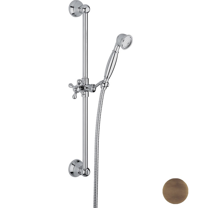 Душевая штанга с ручным душем Fima Carlo Frattini Wellness F2044BR (бронза)