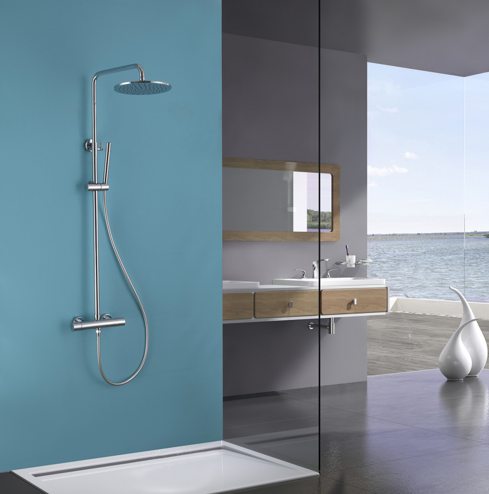 Душевая стойка с термостатом Abber Wasser Kreis AF8160 (хром), без излива