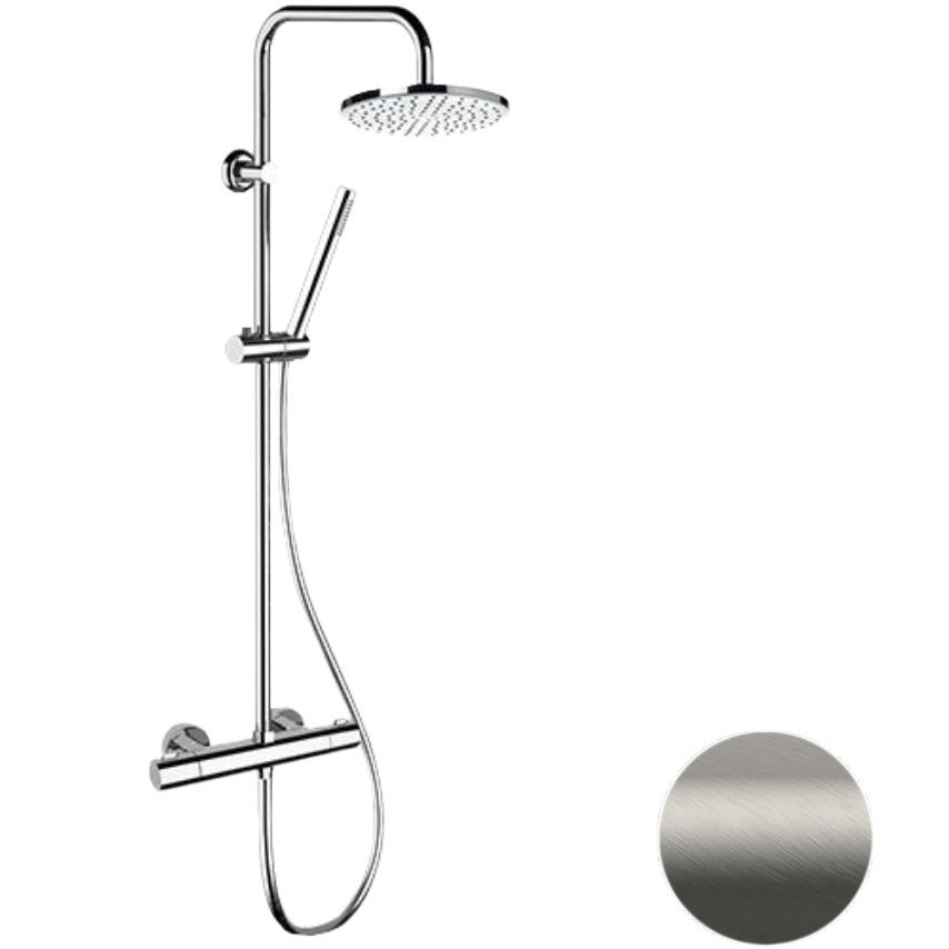 Душевая система Remer Elegance EQ32A7MMM20NPO (никель брашированный матовый), с термостатом