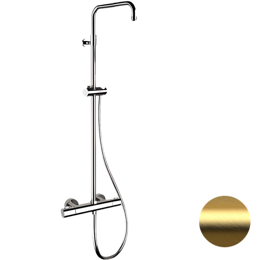 Душевая система Remer Elegance EQ32ASSDBG (золото брашированное), с термостатом