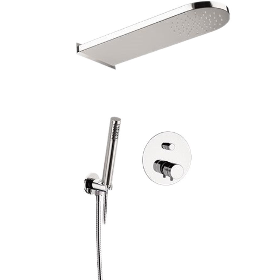 Душевая система Remer Elegance NT09S027MDMM (хром), с термостатом, без излива