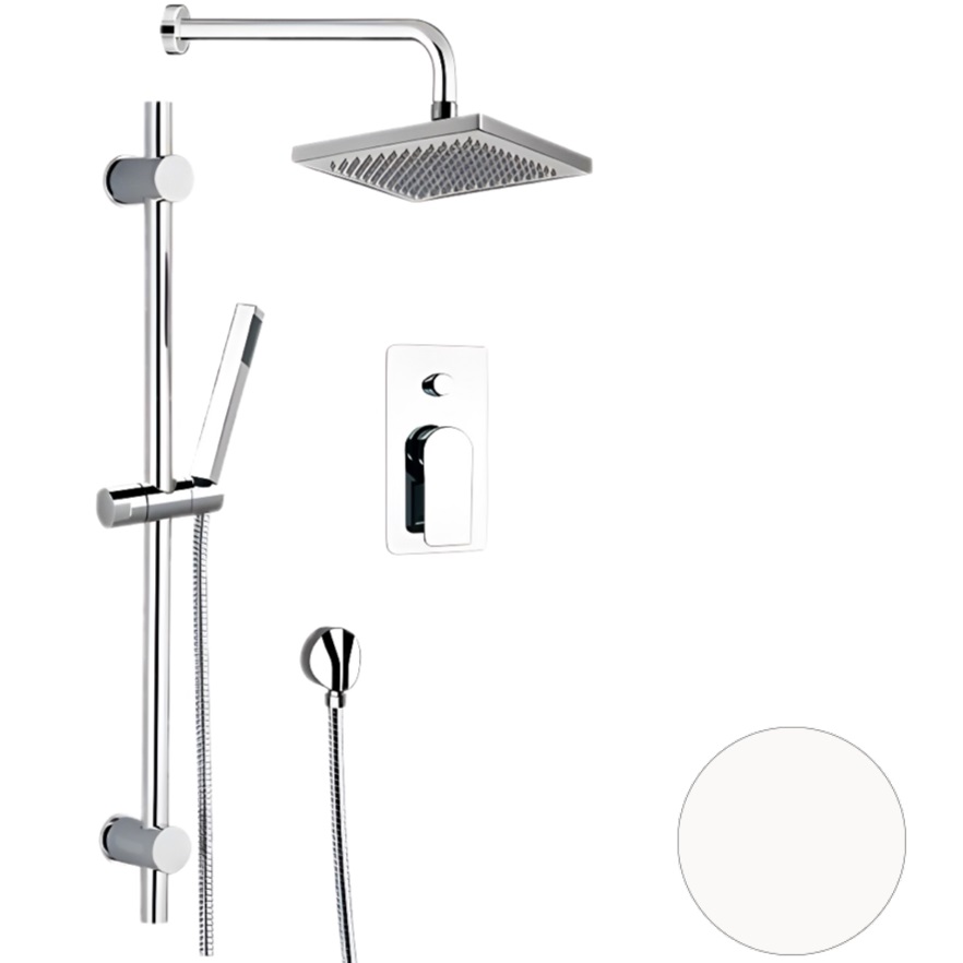 Душевая система Remer Infinity I09S07OBO (белый матовый), без излива