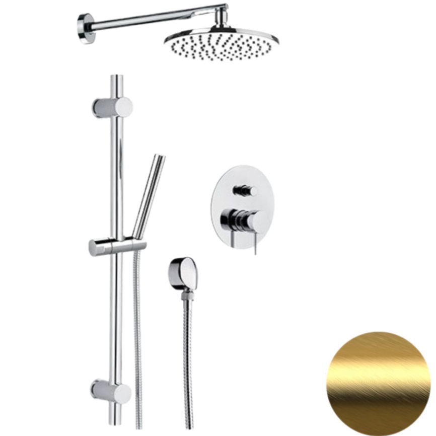 Душевая система Remer X Style X09S01OBG (золото брашированное), без излива