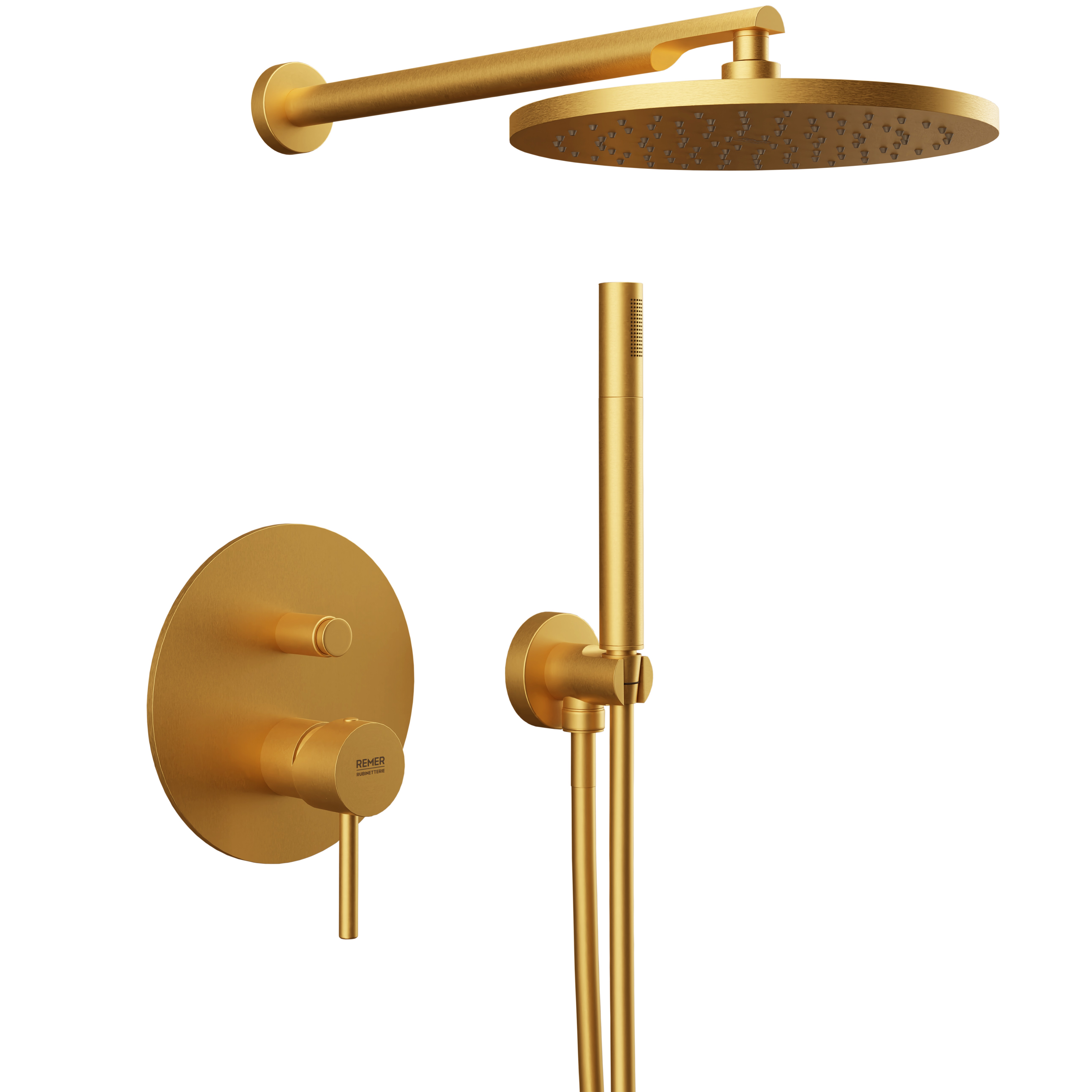 Душевая система Remer X Style X09S02OBG (золото брашированное), без излива