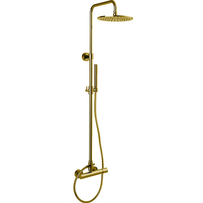 Душевая стойка с верхним душем 25x25 Fima Carlo Frattini Wellness Colonne doccia F3035T/2XOR (золотой), без излива