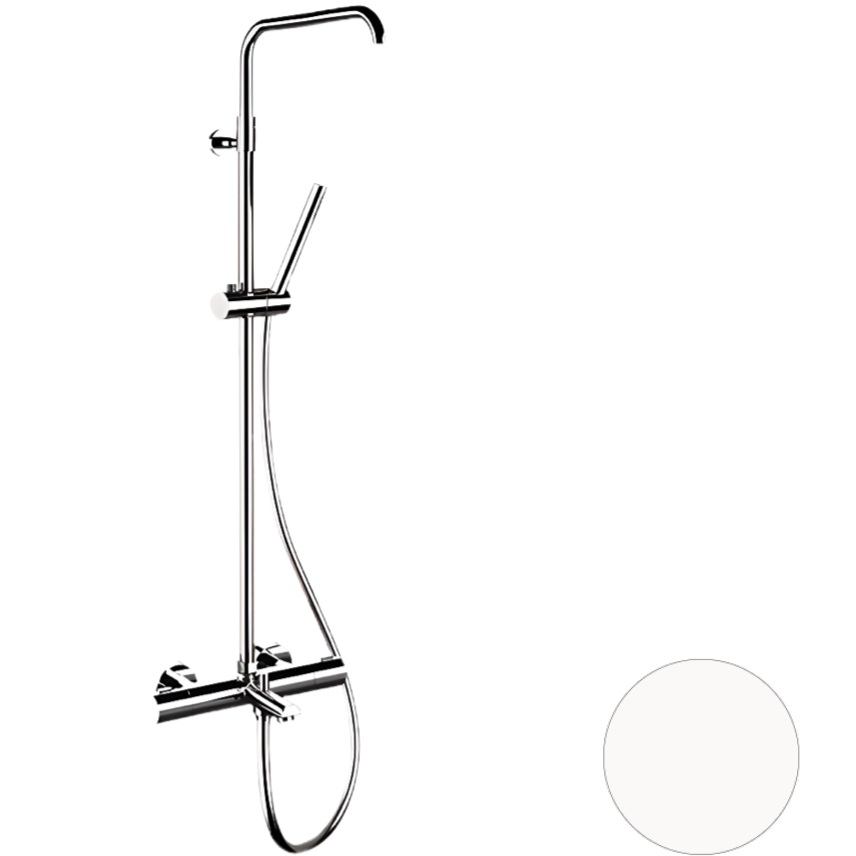 Душевая система термостатическая Remer Elegance EQ34A7MMSSOFBO (белый матовый), с изливом