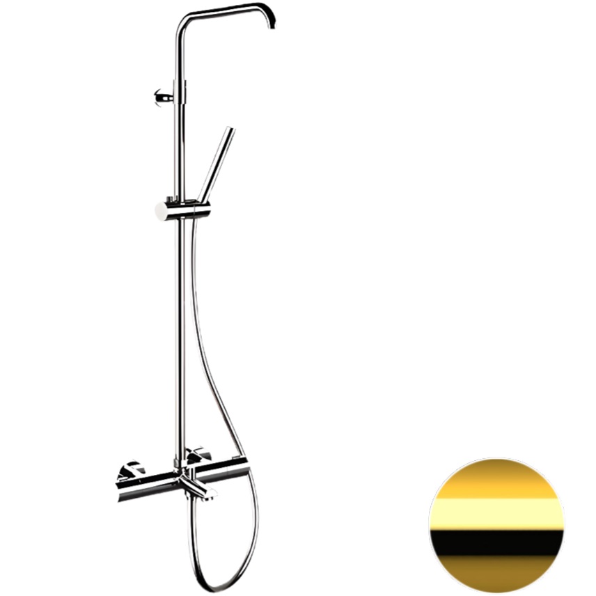 Душевая система термостатическая Remer Elegance EQ34A7MMSSOFDO (золотой), с изливом