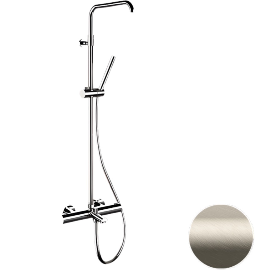 Душевая система термостатическая Remer Elegance EQ34A7MMSSOFXV (сталь), с изливом