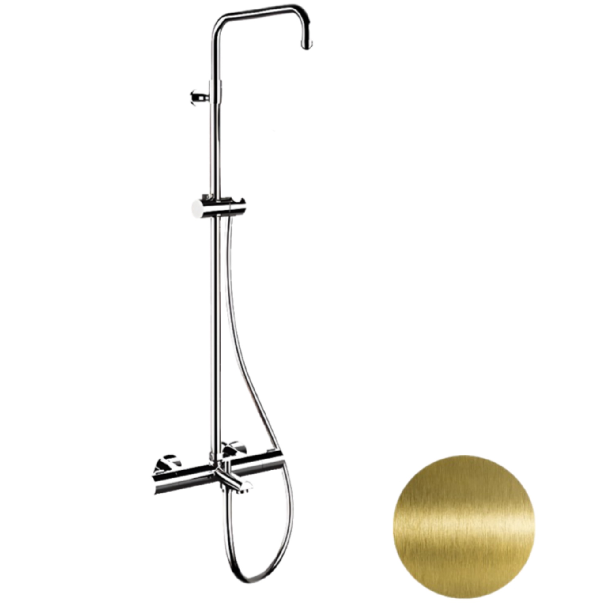 Душевая система термостатическая Remer Elegance EQ34ASSDVO(латунь состаренная), с изливом