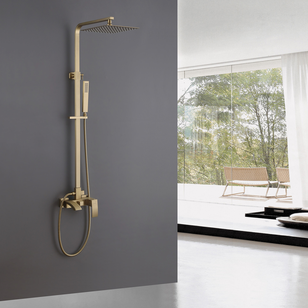Душевая стойка Abber Wasserfall AF8616G (золотой матовый), с изливом