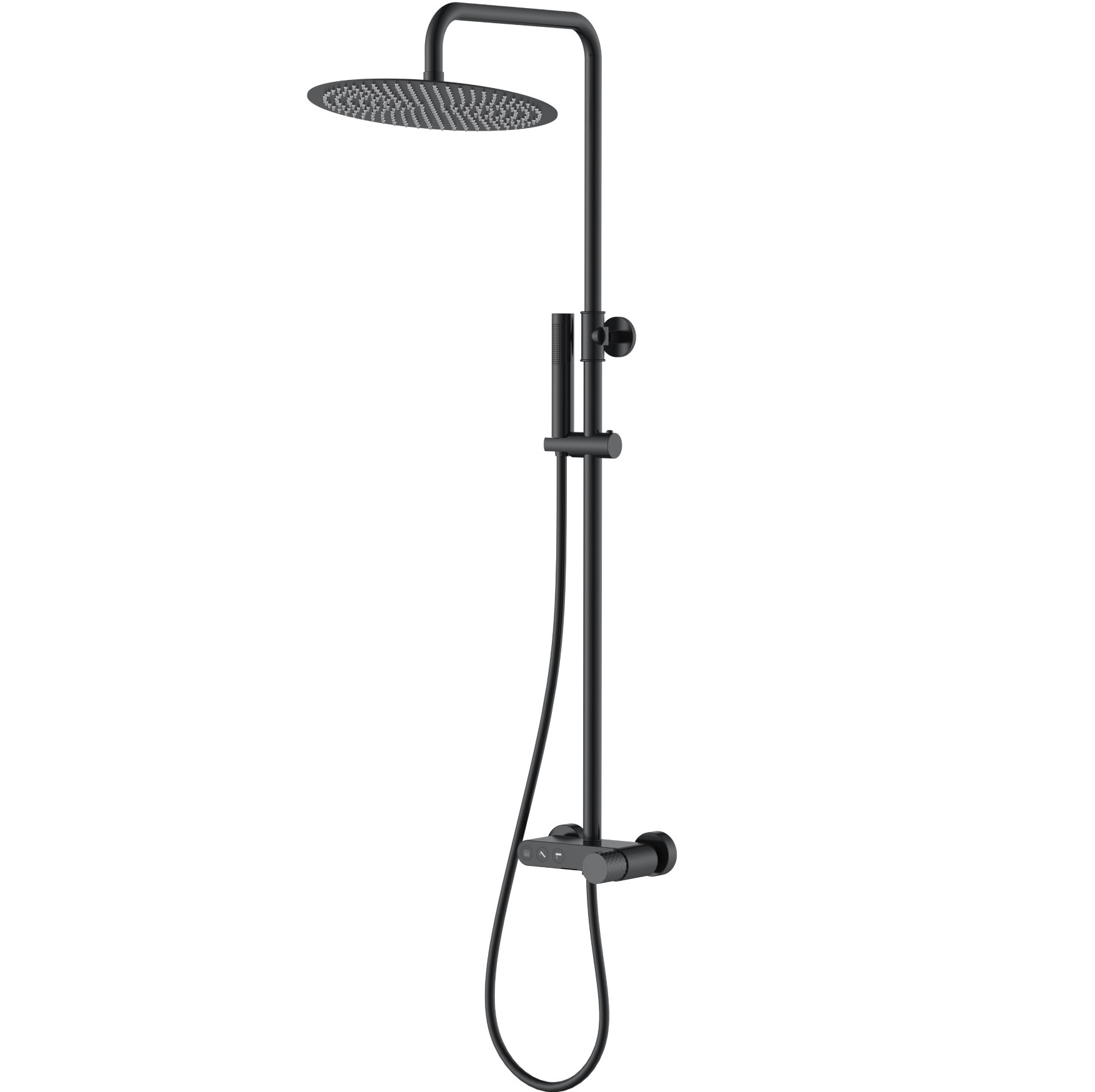 Душевая стойка Boheme Stick Diamond 128-BB 30x30 см (черный матовый), с изливом