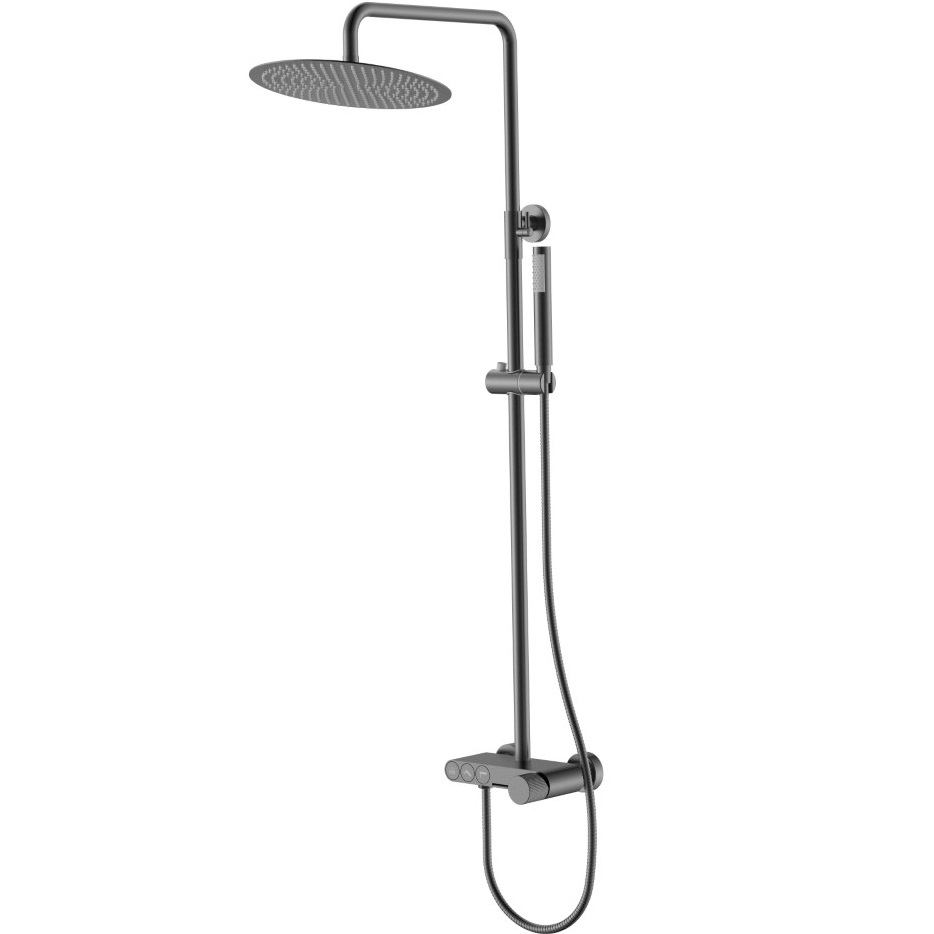 Душевая стойка Boheme Stick Linea 128-GM.3 30x30 см (оружейный металл), с изливом