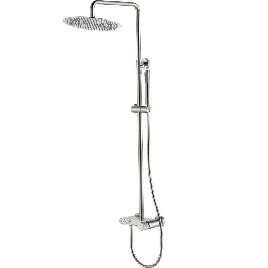 Душевая стойка Boheme Stick Linea 128-NB.3 30x30см (никель брашированный), с изливом