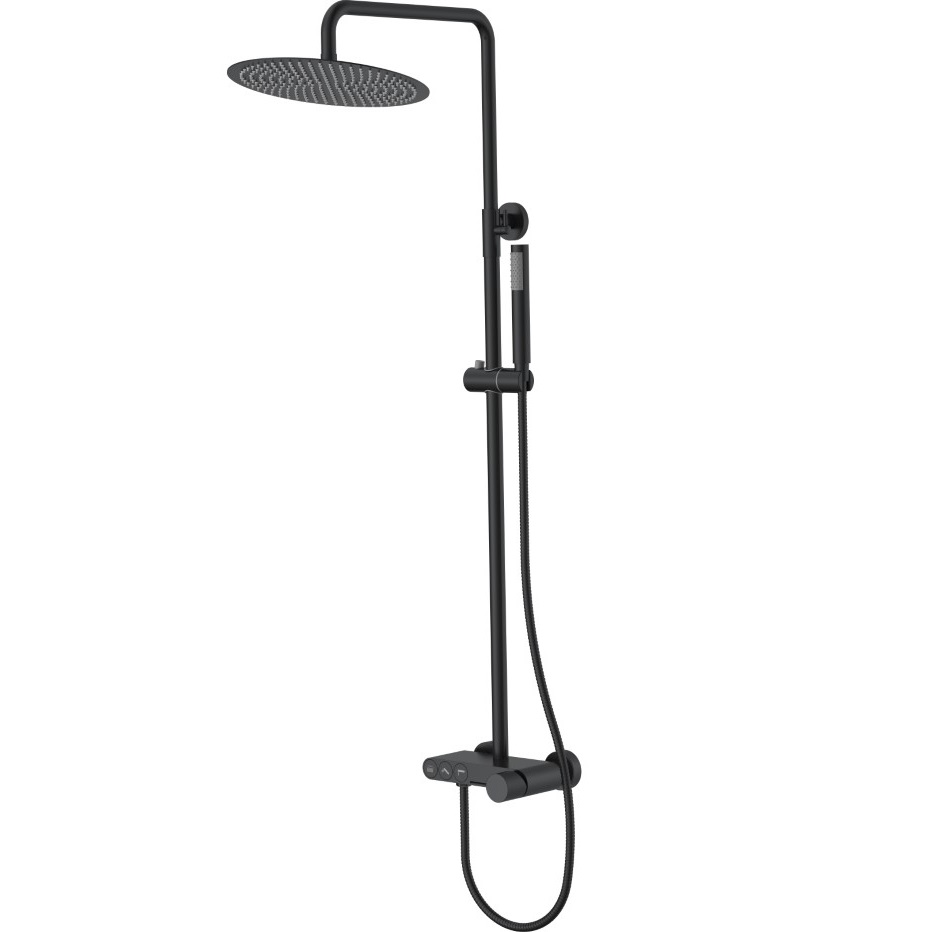 Душевая стойка Boheme Stick Spirale 128-BB.4 30x30 см (черный матовый), с изливом