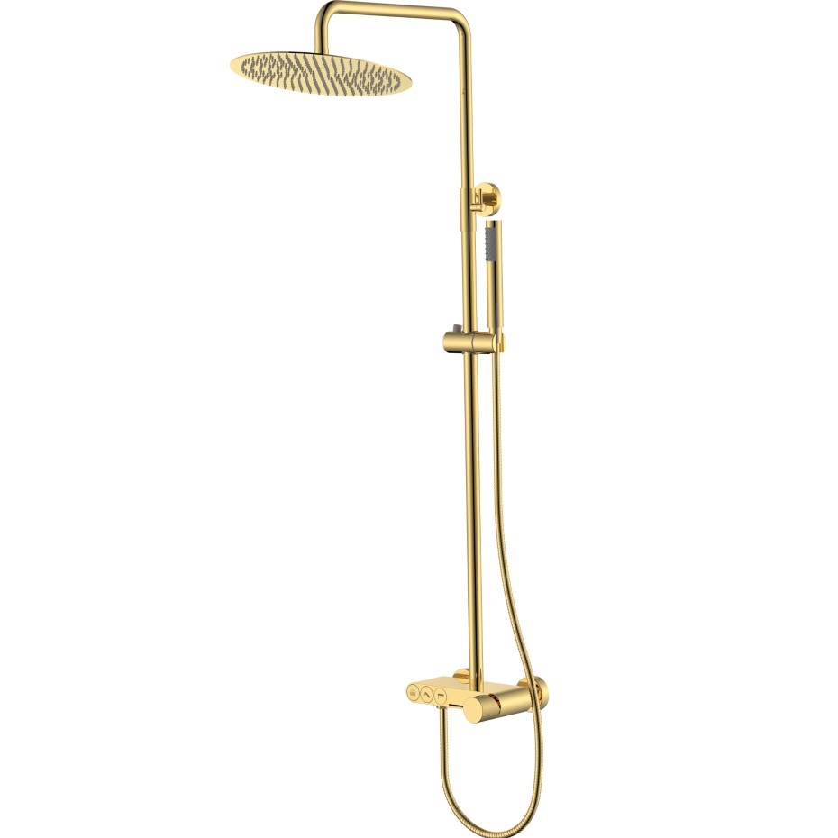 Душевая стойка Boheme Stick Spirale 128-GG.4 30x30см (золотой), с изливом