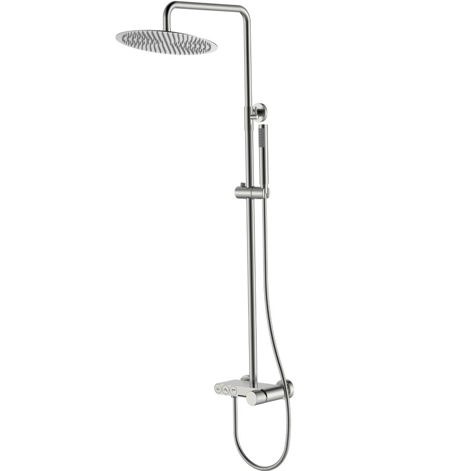 Душевая стойка Boheme Stick Spirale 128-NB.4 30x30см (никель брашированный), с изливом